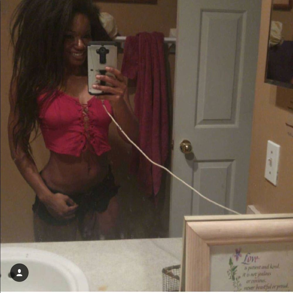 Sexy red tie up crop